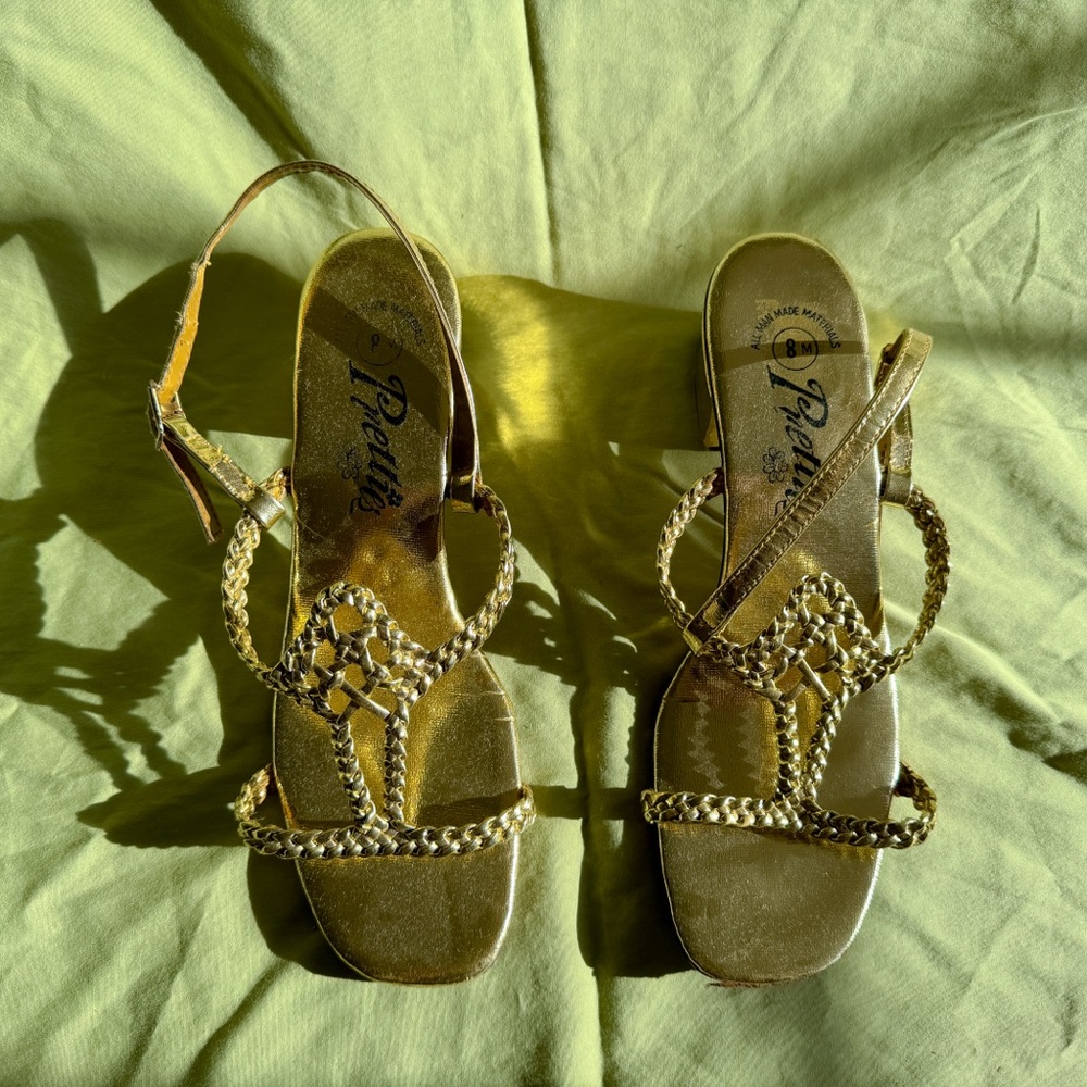 1960s Gold Braided Sandals